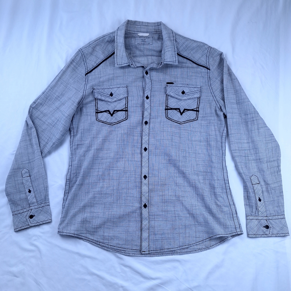 Guess Gray Casual Button Down Shirt